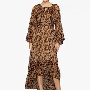 Anthropologie Melloday High-Low Leopard Print Maxi Dress. NWT. Size Medium